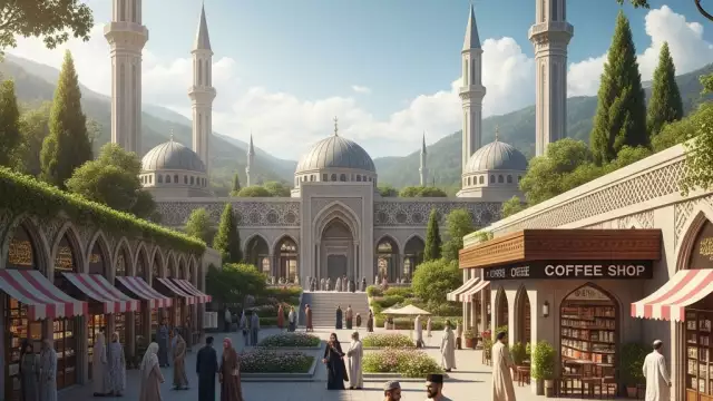 masjid with coffee shop